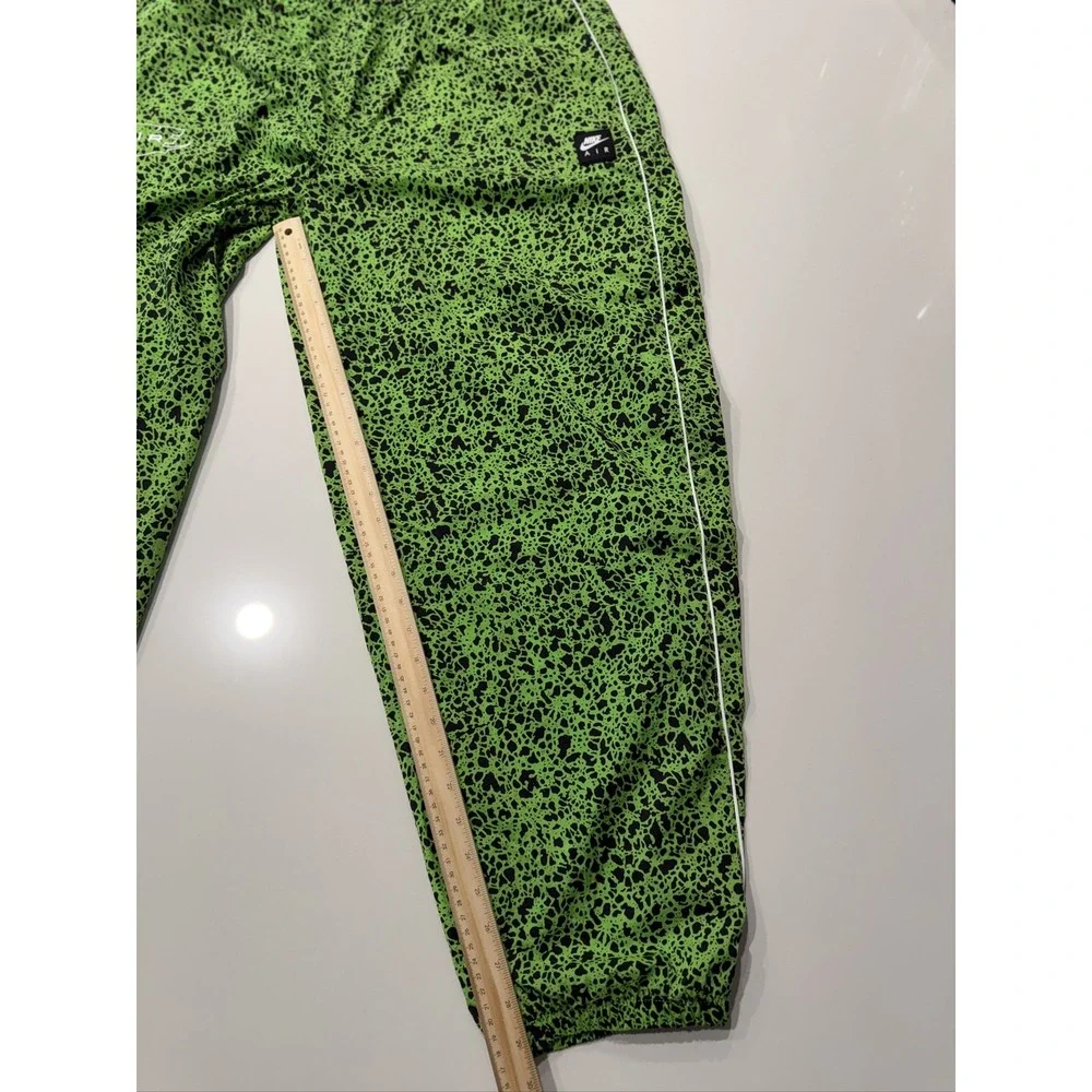 Nike Air Woven AOP TL Pants Mens L Mean Green Black Loose Fit I13133-307 NWT